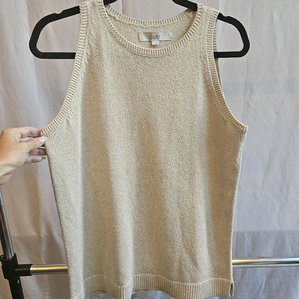 LOFT Women's Tan Knit Tank Top 073